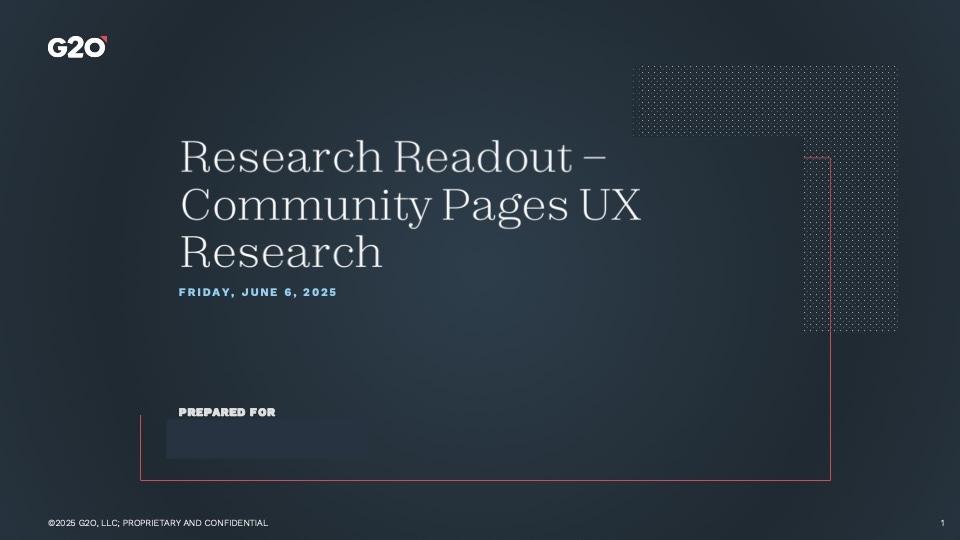 MI Homes UX Research Readout presentation